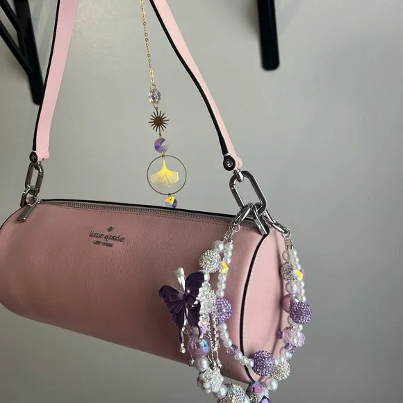 Purple Beaded Butterfly Bag Charm - Picture 4 of 5